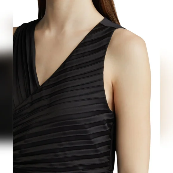 Sam Edelman Pleated Asymmetric Hem Satin Dress - Picture 4 of 12